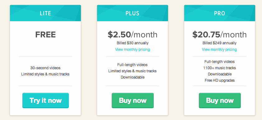 Online animation software review: Animoto animation software pricing options